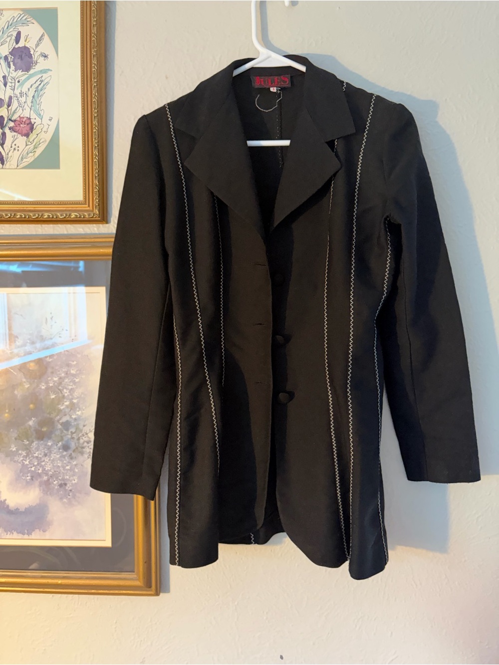Joules Black Women's Tailored Blazer with Contrast Stitching